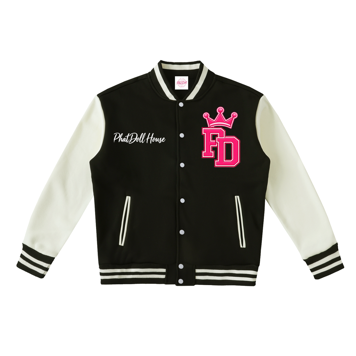 PHAT DOLL Fleeced Varsity Jacket