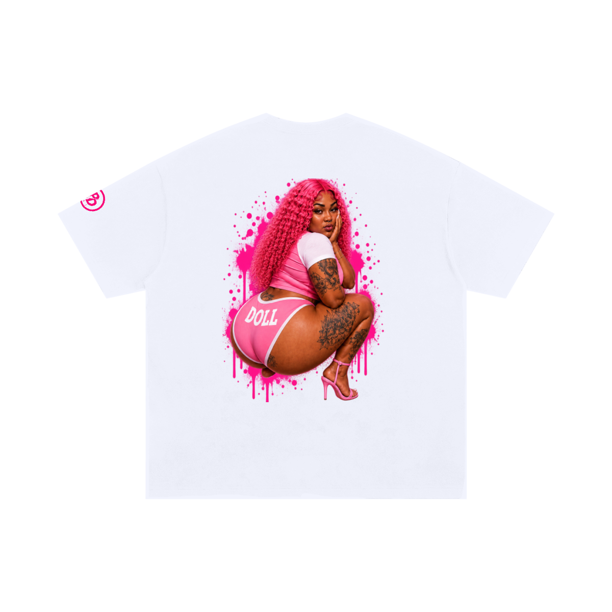 Phat doll box logo WITH GRAPIC Unisex Oversized T-Shirt