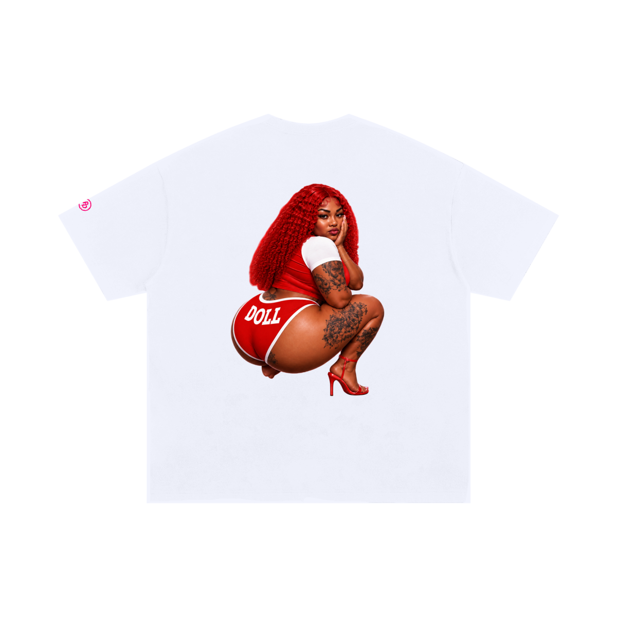 Phat doll box logo WITH GRAPHIC Unisex Oversized Cotton T-Shirt