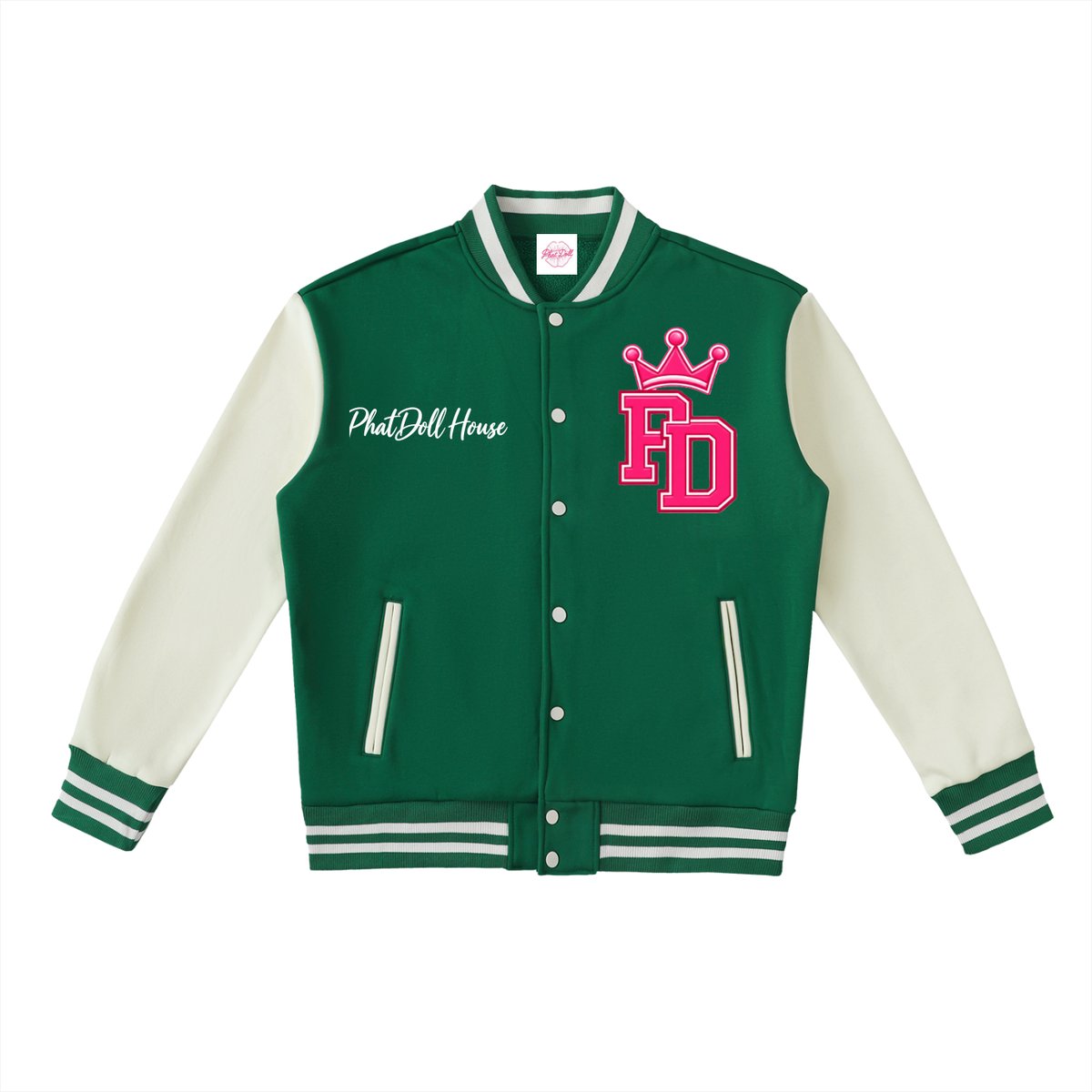 PHAT DOLL Fleeced Varsity Jacket