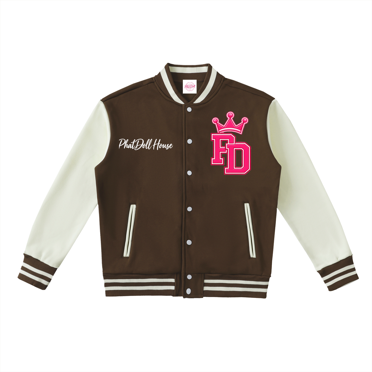 PHAT DOLL Fleeced Varsity Jacket