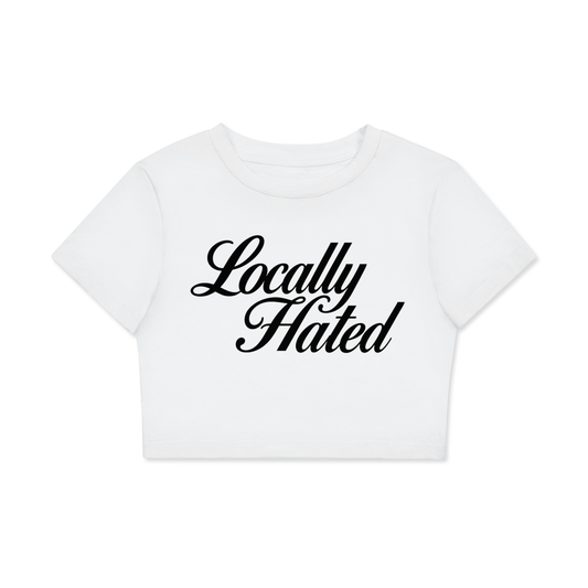 LOCALLY HATED Fitted Crop Cotton T-Shirt