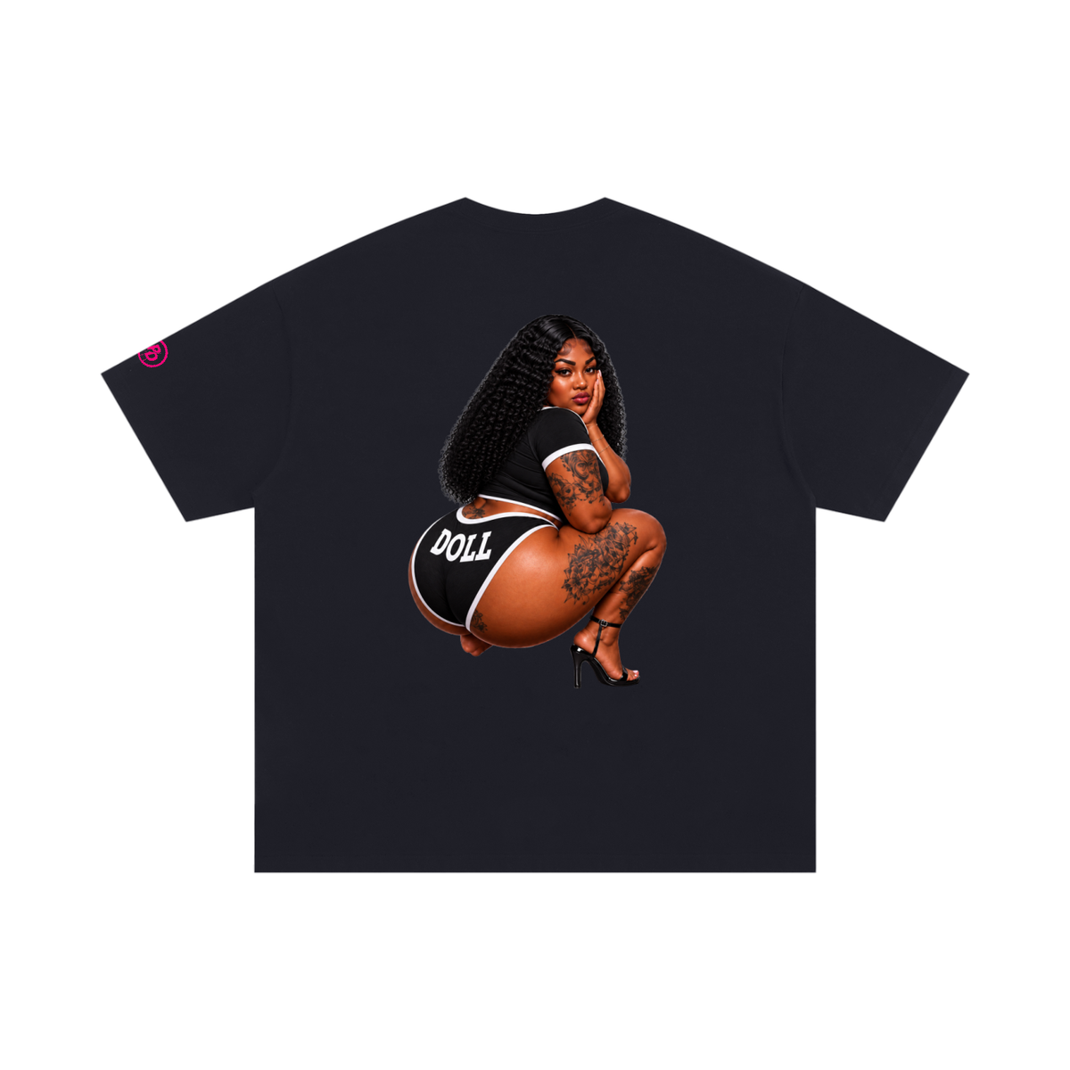 Phat Doll box logo with graphic Unisex Oversized Cotton T-Shirt
