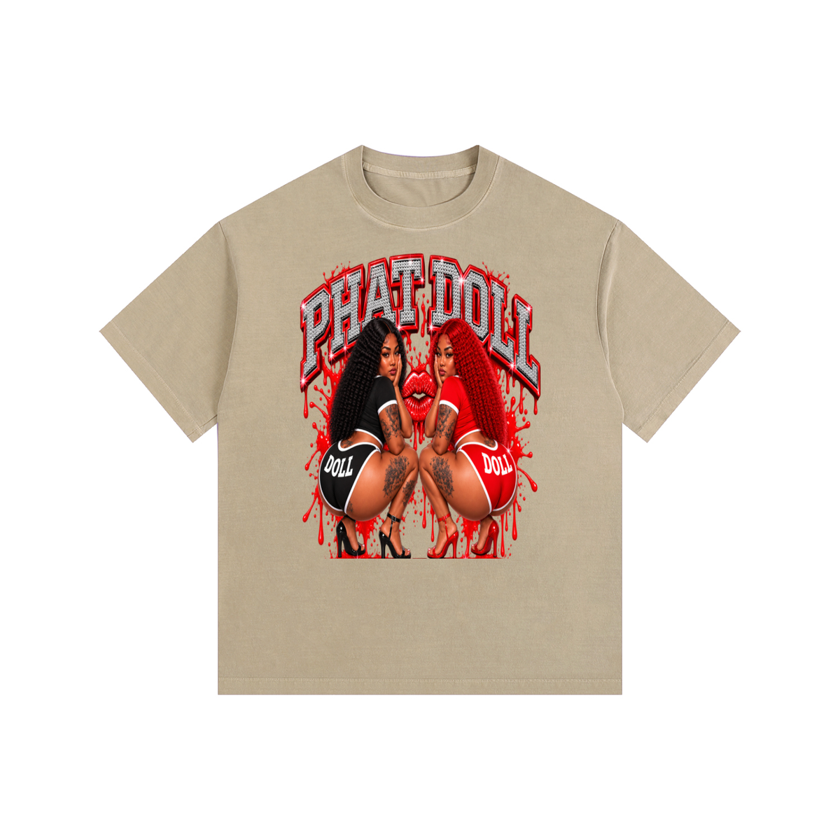 Phat Doll Vintage Washed Oversized Cotton T-Shirt