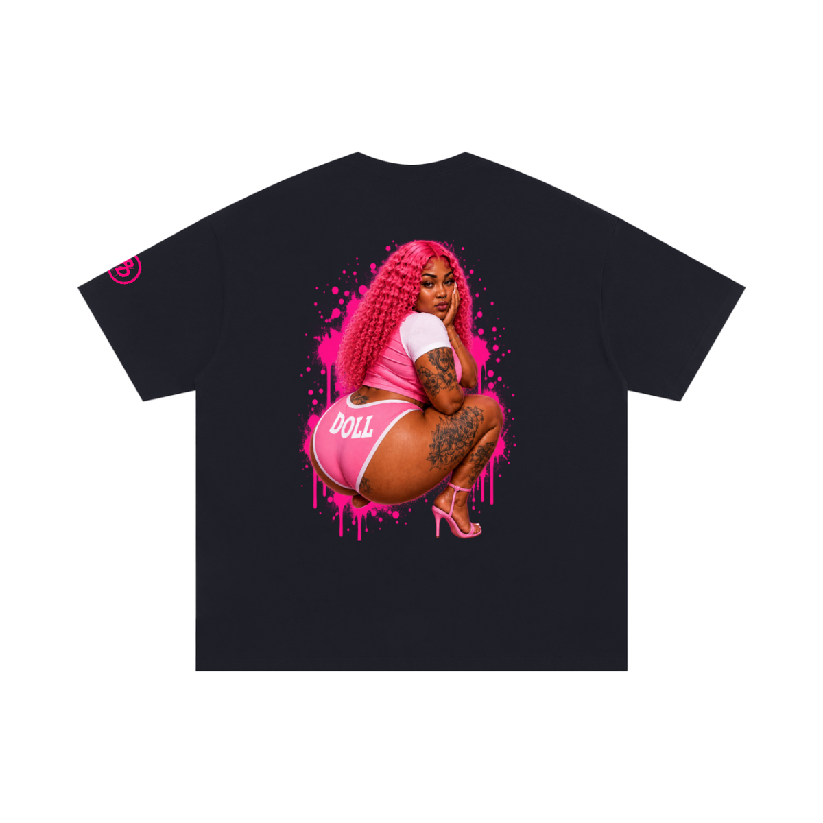 Phat doll box logo WITH GRAPIC Unisex Oversized  T-Shirt