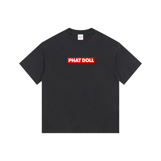 Phat Doll BOX LOGO Vintage Washed Oversized Cotton T-Shirt